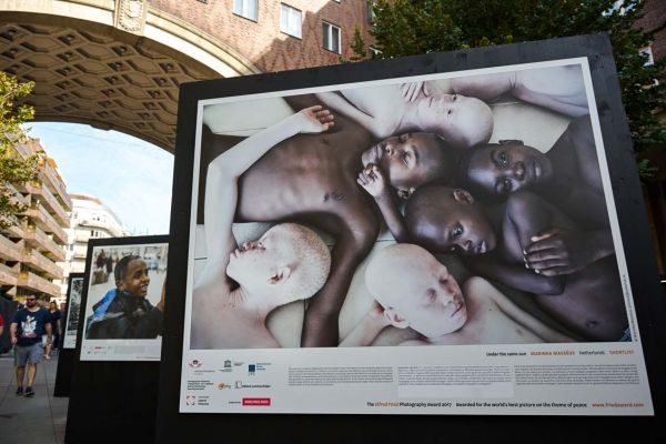 The Global Peace Photo Award exhibition on Madách Imre tér
